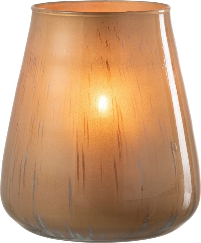 J-Line windlicht Antiek - glas - bruin - large