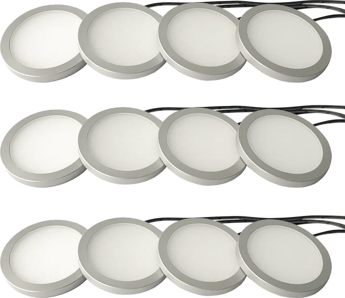 LETT® Opbouw LED Spotjes met Dimknop - Set van 12 Lampjes - Kastverlichting