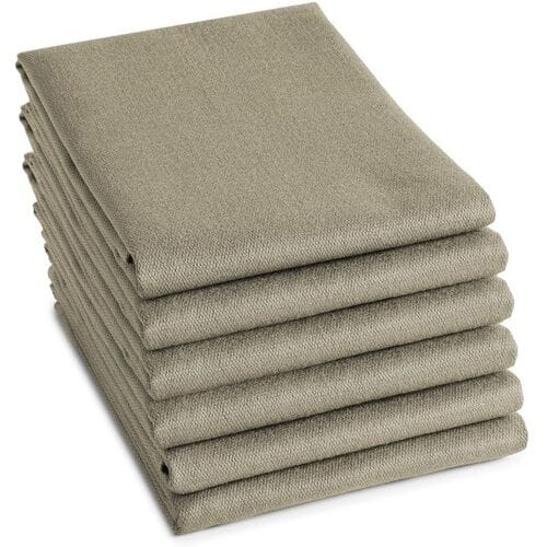 DDDDD Theedoek Logo Taupe - 6 stuks