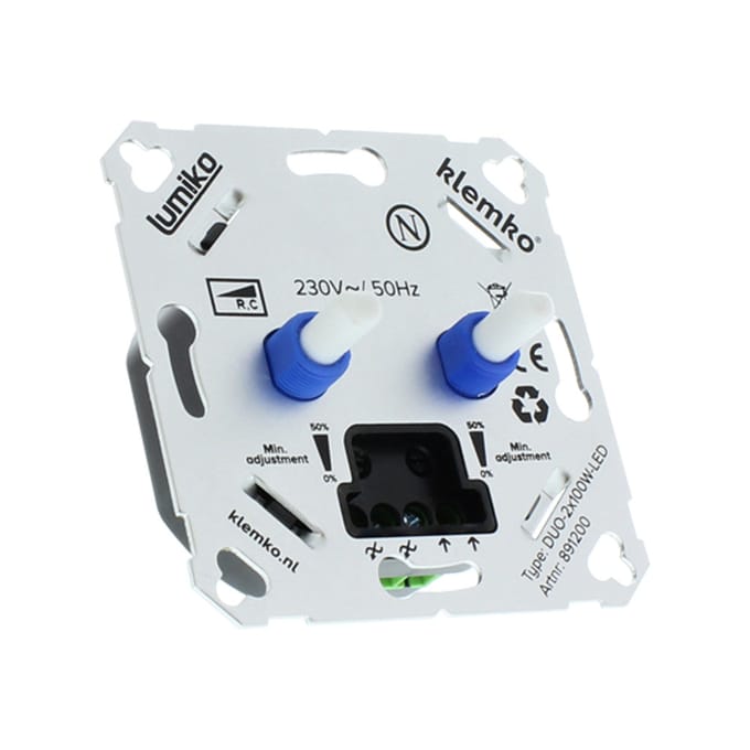 Lumiko - Led dimmer inbouw - DUO 2x100W - LED