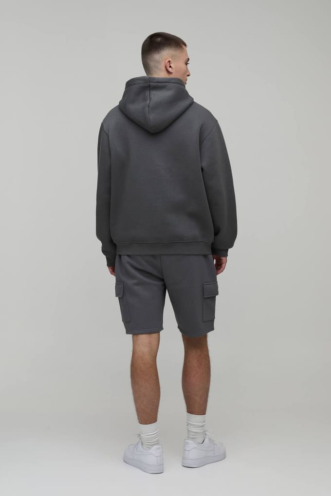 Essential Slim Fit Cargo Jersey Short | Charcoal | Size Small