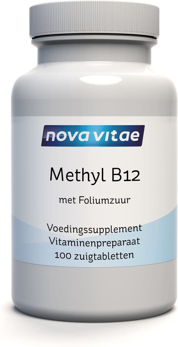Nova Vitae - Vitamine B12 - 1000 mcg - methylcobalamine - met foliumzuur - 100 zuigtabletten
