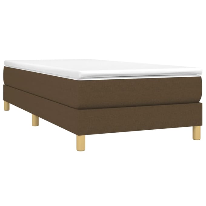vidaXL - Boxspring - bed - 90x200 - cm - stof - donkerbruin