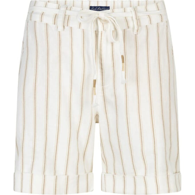Red Button Camille short linen/co stripe dark sand