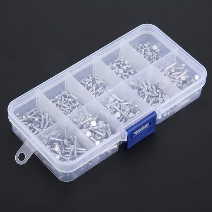 Rivets Aluminium 500 Stuks - M2 Platte Kop Solid Rivets voor Klussen en Reparaties, 3mm x 18mm
