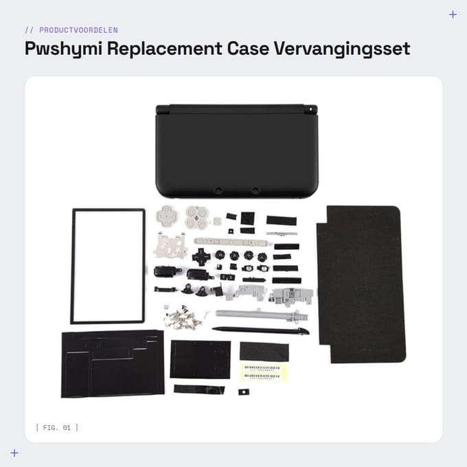 Dailygoods - Replacement Case - Vervangingsset voor 3DS XL - Stevig en Compact - Zwart - Professionele Behuizing - Geschikt voor Console - Com...