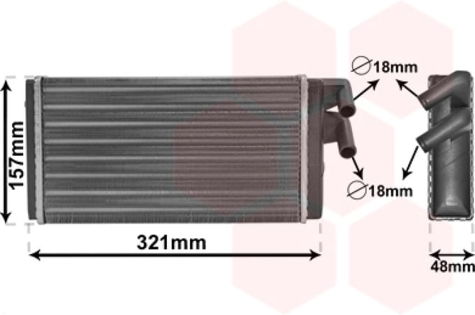 Van Wezel - KACHEL RADIATEUR VOOR AUDI 100 C3 1982-1991 443819030