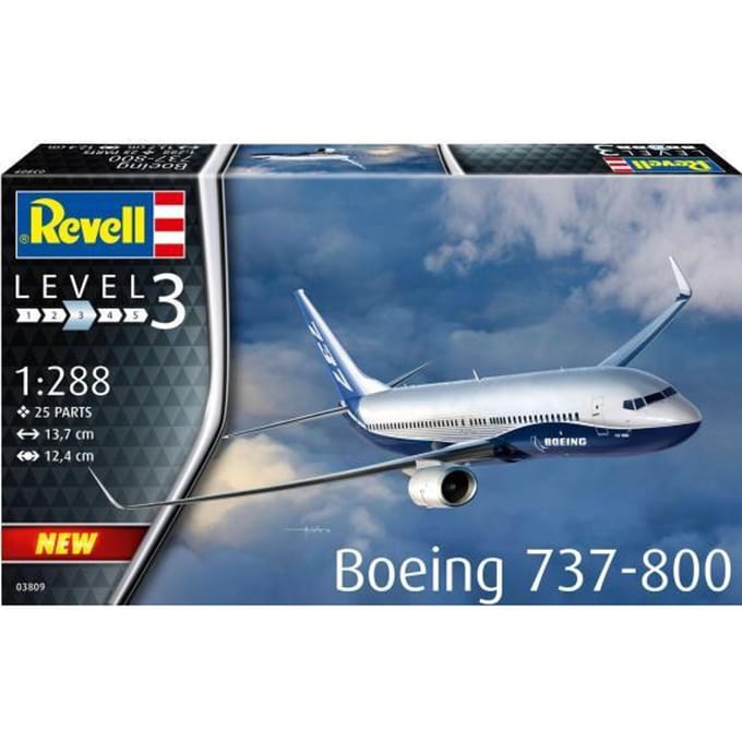 Revell Modelbouwpakket Vliegtuigen - 03809 Vliegtuig Boeing 737-800 Plastic - 1:288 - Modelbouw
