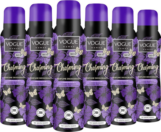 Vogue Charming Parfum Deodorant - Voordeelverpakking 6 x 150 ml