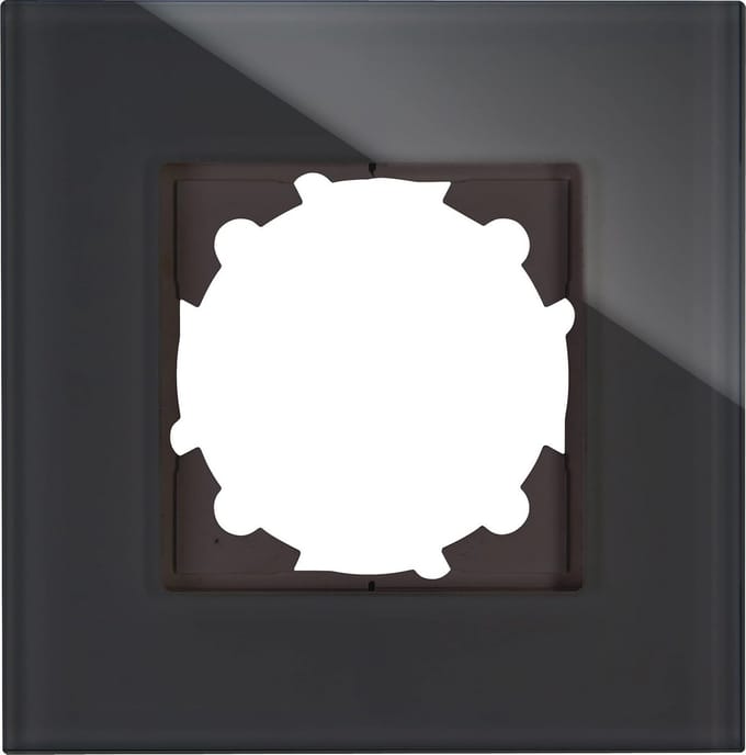 Zwart glazen afdekframe voor schakelaars en stopcontacten 99 x 99 mm