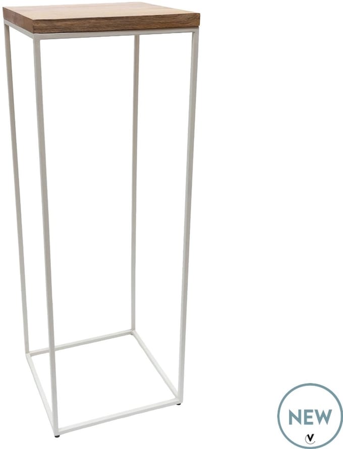 Zuil Dolores | Large | Ivory | Metaal | Stevig | recht model | Vierkant | L35 x B35 x H100 cm