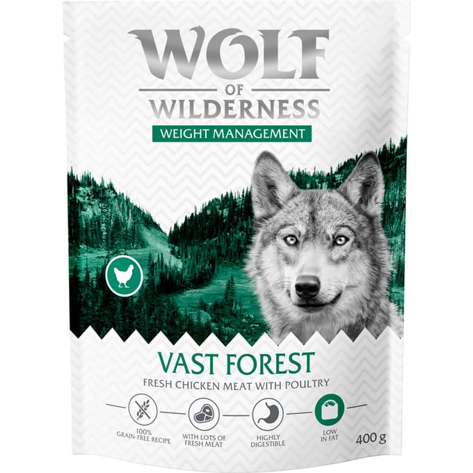 Wolf of Wilderness "Explore The Vast Forests" Gewichtsbeheersing - graanvrij - 400 g Nieuw Recept