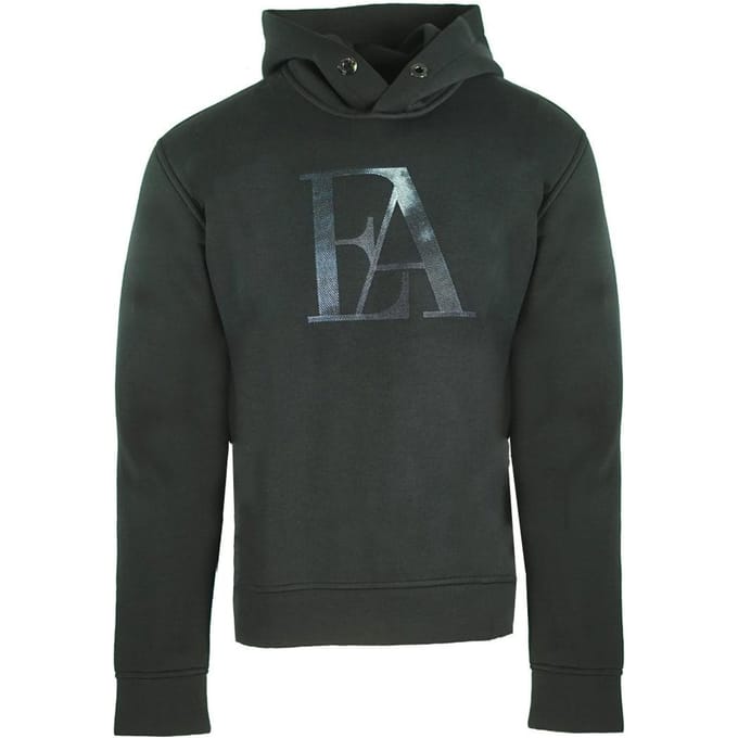 Emporio Armani Heren Eagle Logo Hoodie (Zwart)
