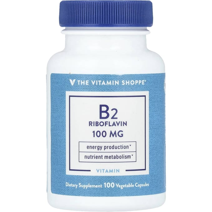 The Vitamin Shoppe, Vitamine B2 Riboflavine, 100mg, 100 Veggie Capsules