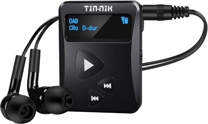 Draagbare Radio - Digitale Ontvanger - Sport en Beweging - OLED Display - 27 Gram - Zwart