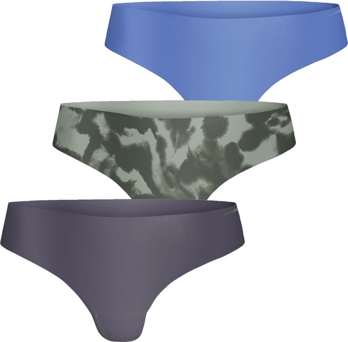 Björn Borg dames Invisible thong - string (3-pack) - blauw - print - grijs