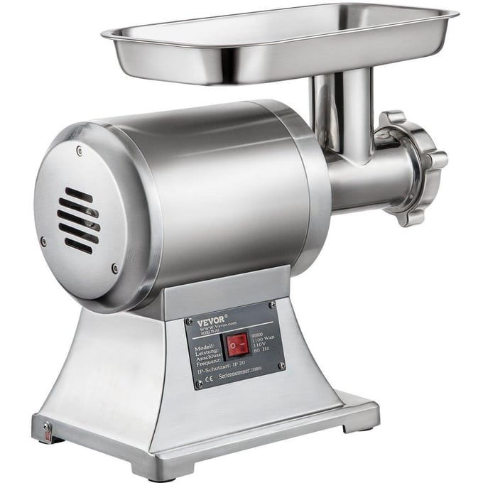 Broyeur à Viande Commercial en Acier Inoxydable 8500W 450lbs Lame de Coupe Plaque Poussoir à Saucisses