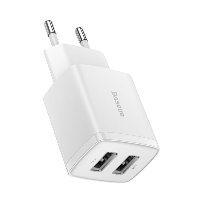 Baseus Compact Quick Charger 2x USB 10.5W (white)