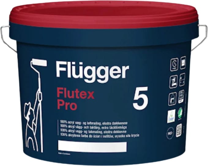 Flügger Flutex Pro 5 Muurverf Extra Mat RAL 9010 750 ml
