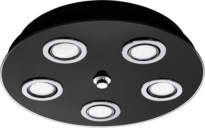 EGLO Grattino Plafondlamp - GU10 - Staal|Glas - Zwart