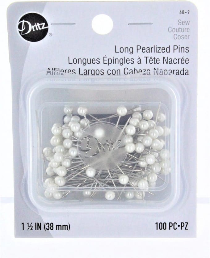 100 Lange Parelwitte Knaalspelden - Maat 24 - 38mm