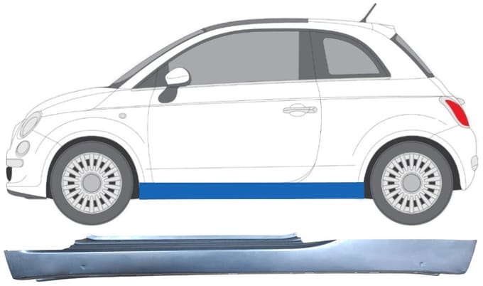 Volledige dorpel voor Fiat 500 2007-2018 / Links