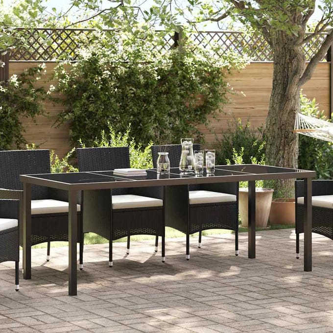 vidaXL Tuinstafel Zwart 200 x 80 x 73 cm Metaal