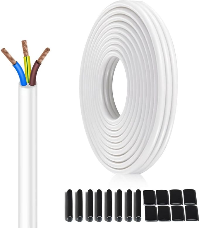 Flexibele Elektrische Kabel Wit 3x0.75mm² - 5 Meter Koperdraad