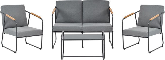 VEZZANA - Loungeset 4-zits - Grijs - Staal