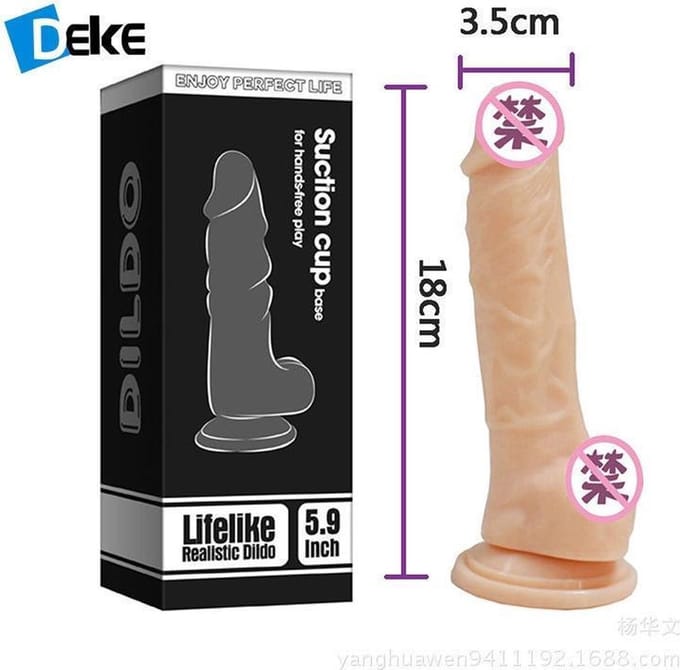 Deke Levensechte Dildo Met Zuignap - Beige - 18 cm - ideaal voor beginners