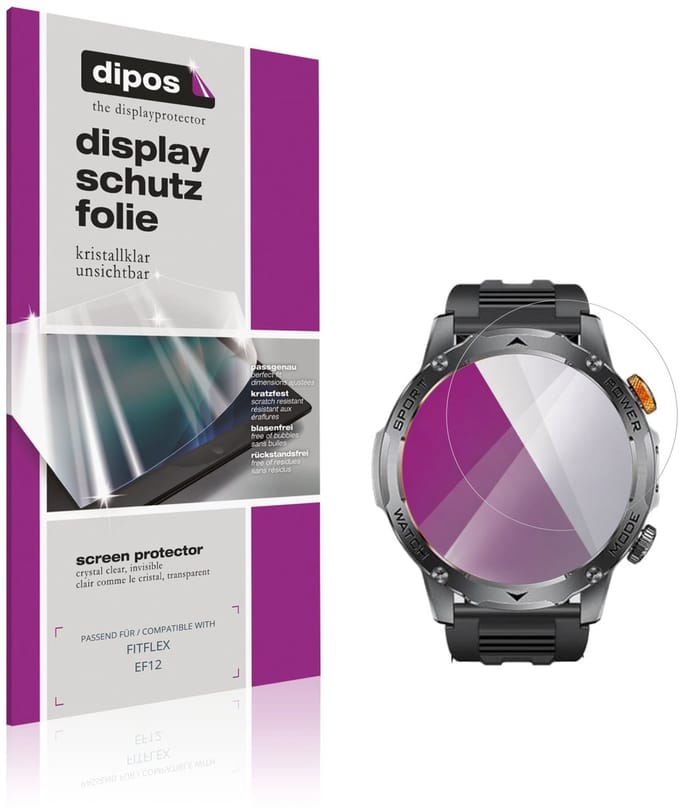 dipos – 6x Beschermfolie geschikt voor FITFLEX EF12 | Krasbestendige & heldere Screenprotector Ultra-Thin