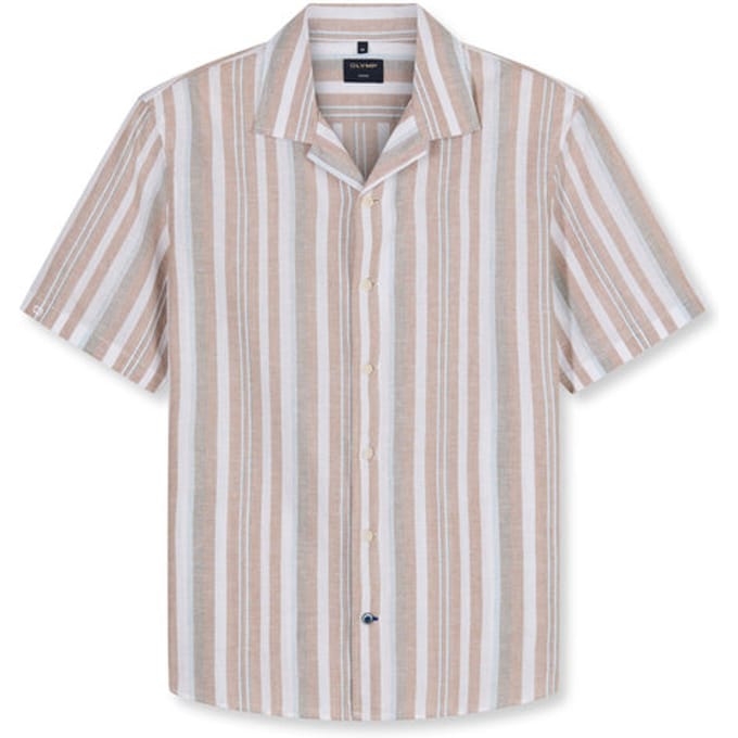 OLYMP Casual Overhemd, Regular Fit, reverskraag, Bruin
