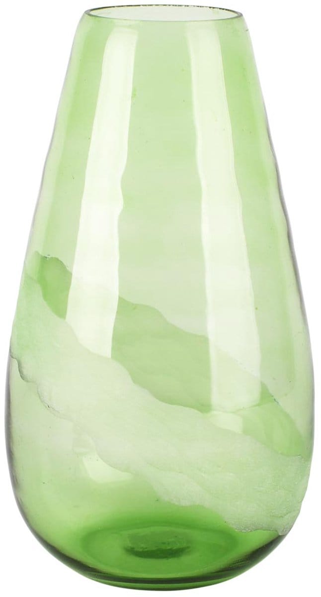 Dekoratief | Deco vaas, groen/transparant, glas, 16x16x30cm | A258377