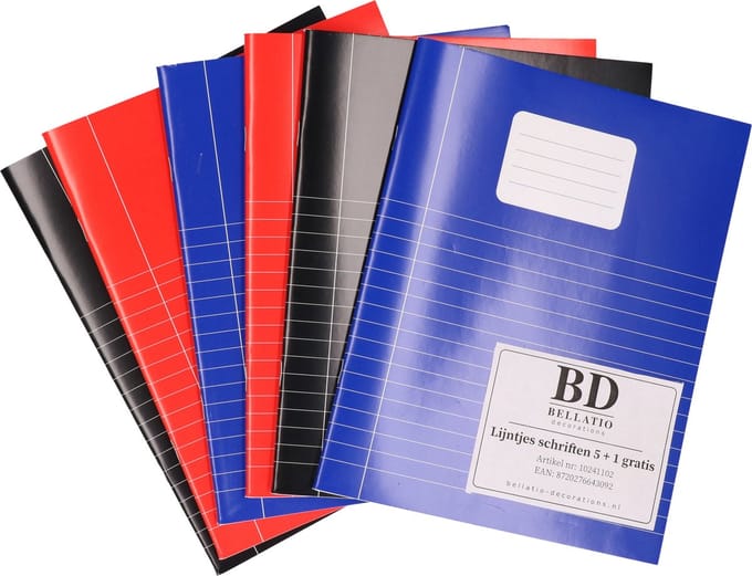 12x stuks A5 schriftjes / schoolschriften - Lijntjesschrift