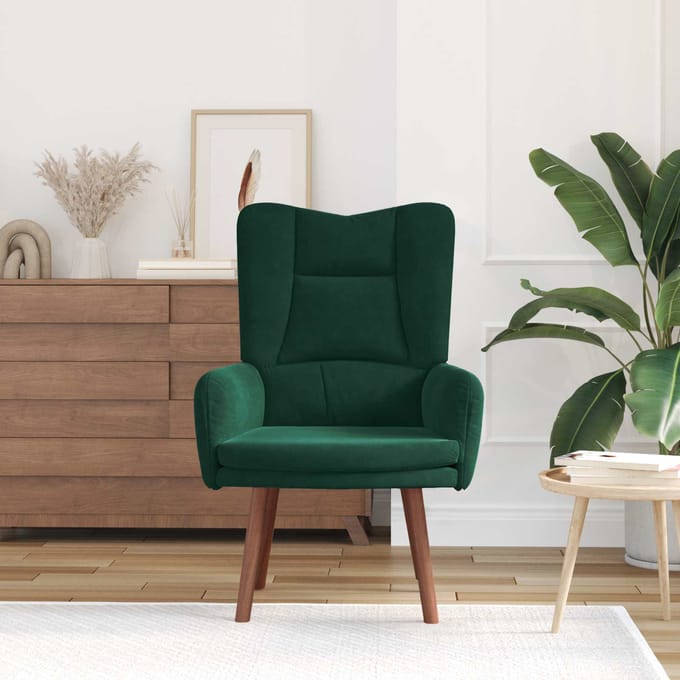 vidaXL - Fauteuil - Donkergroen - 63 - x - 67 - x - 94 - cm - Fluweel