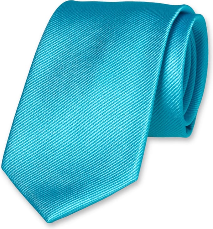 E.L. Cravatte Stropdas - Turquoise - 100% Zijde