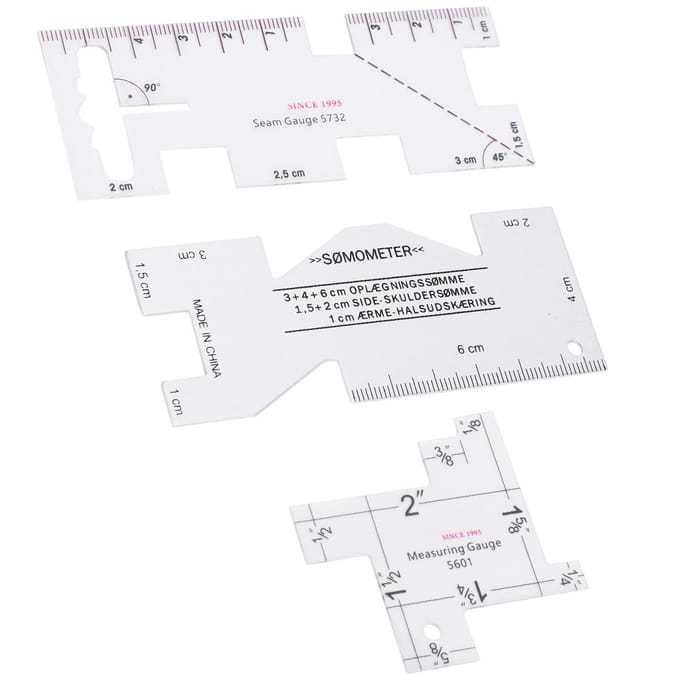 3 stuks Quilten Naad Liniaal Sjablonen Meetinstrument Kleermaker Naaien Stikken Gereedschap white