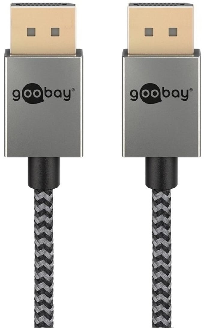 Goobay DisplayPort-kabel 2.0/2.1 Slim, 40 gbit/s (4K/60 Hz), retailzak