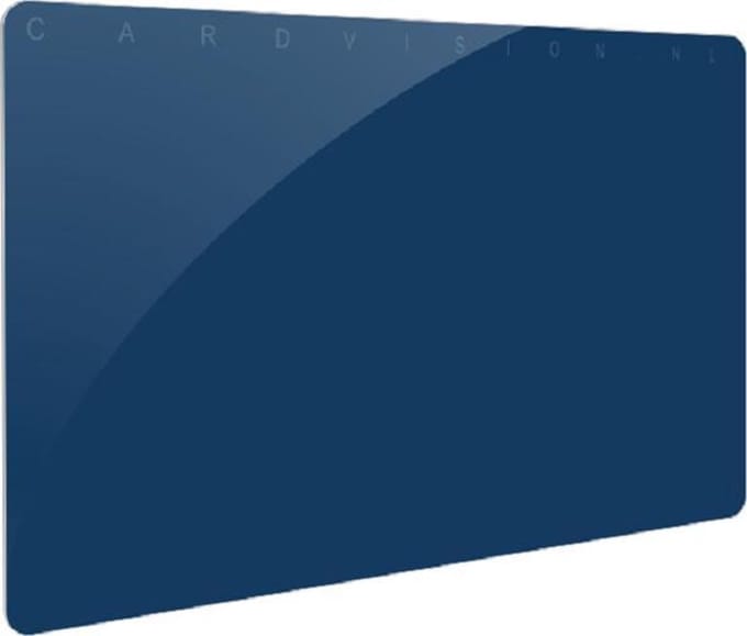 Gekleurde PVC kaart - marineblauw glanzend
