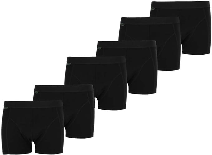 Basset - Heren Boxershort Bamboo - 6-Pack - Maat M - Zwart