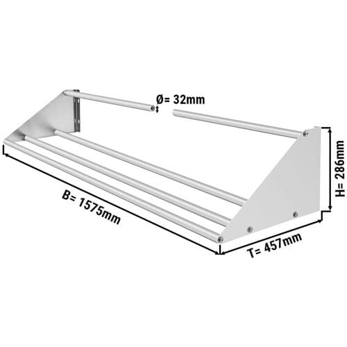 GGM Gastro Wandbord für Spülkörbe - 1570mm - 1 Ablage Zilver