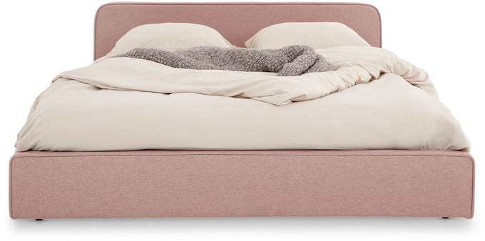 Gestoffeerd bed MARINI 140x200 cm met lattenbodem – oudroze