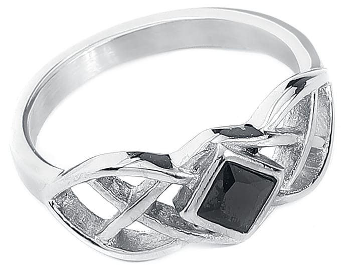etNox - Gothic Ring - Celtic Knot - voor Vrouwen - zilverkleurig