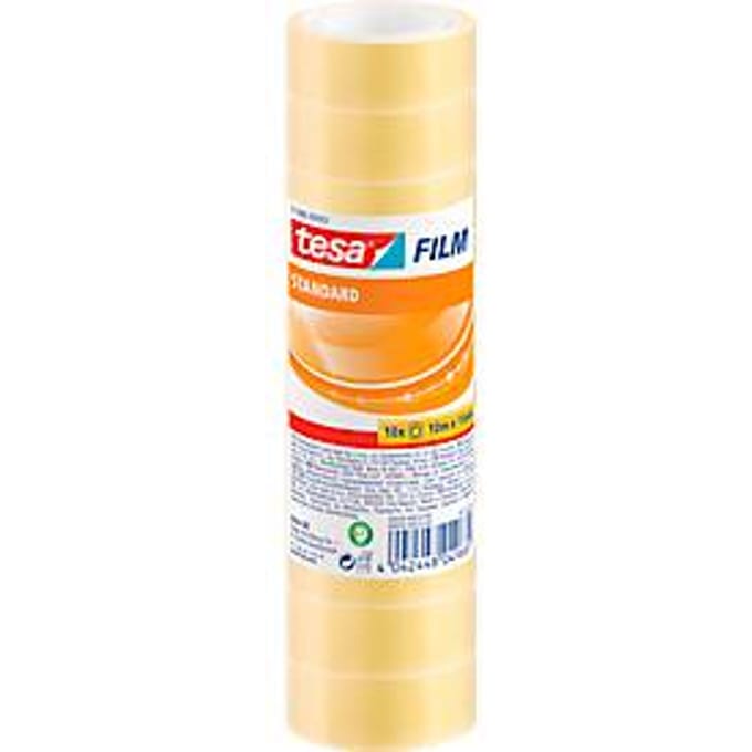 Plakband tesafilm® Standaard 10mx15mm krimp transparant 10 rollen