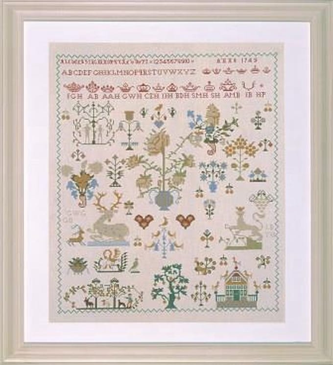 borduurpakket 18002 merklap, anno 1749