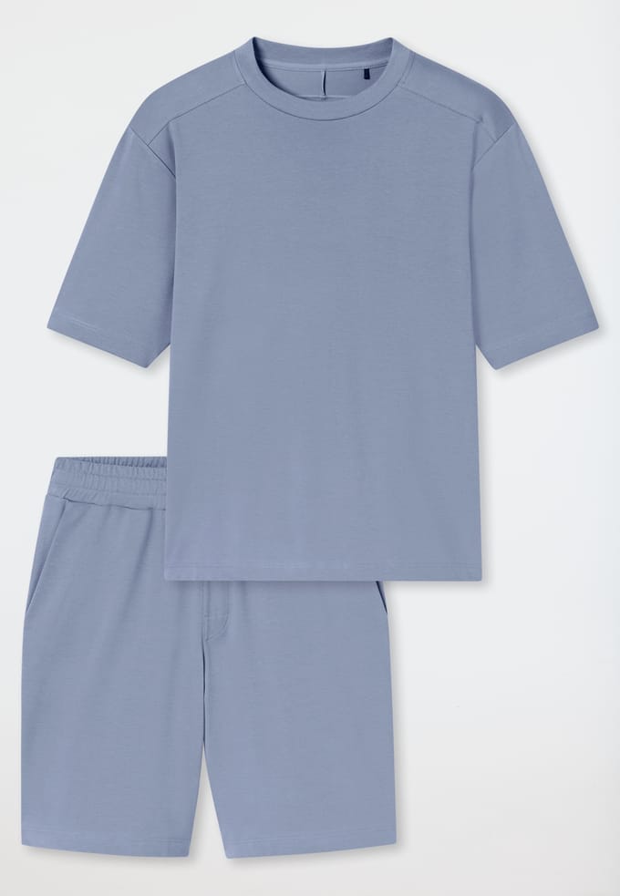 Korte oversized pyjama, blauwgrijs - Modern Nightwear 54