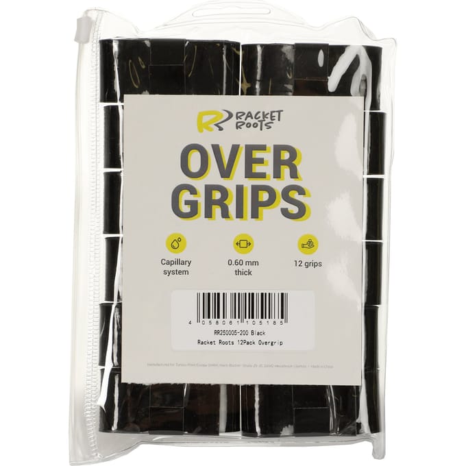 Racket Roots RR Grip Verpakking 12 Stuks-Zwart