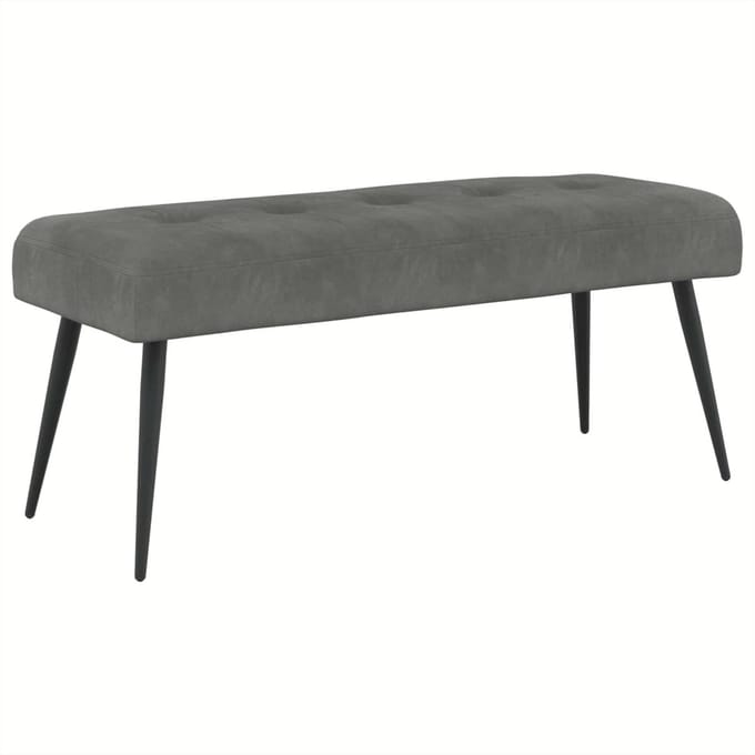 vidaXL - Bank - met - knopen - tufting - Donkergrijs - 110 - x - 40 - x - 46 - cm - fluweel