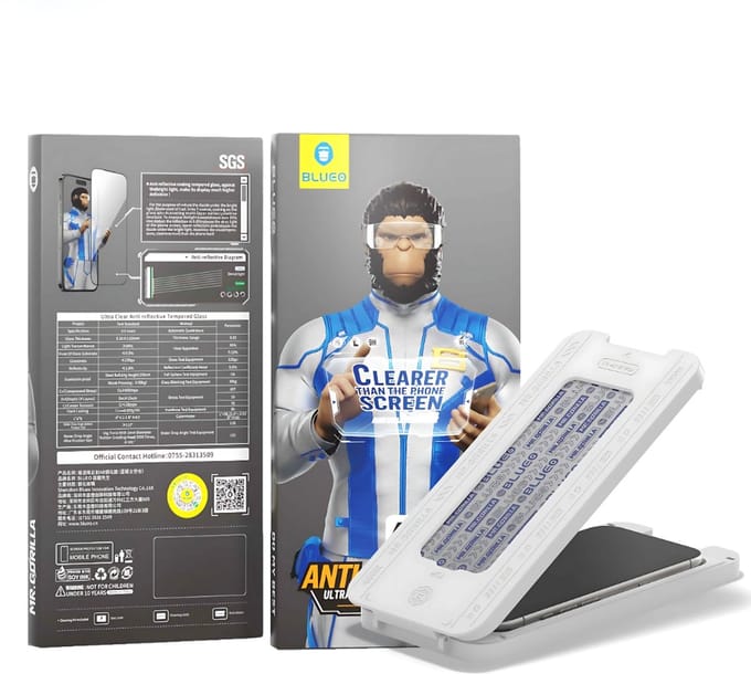 BLUEO Glasfolie - Screenprotector Geschikt voor iPhone 16 Pro - met Applicator