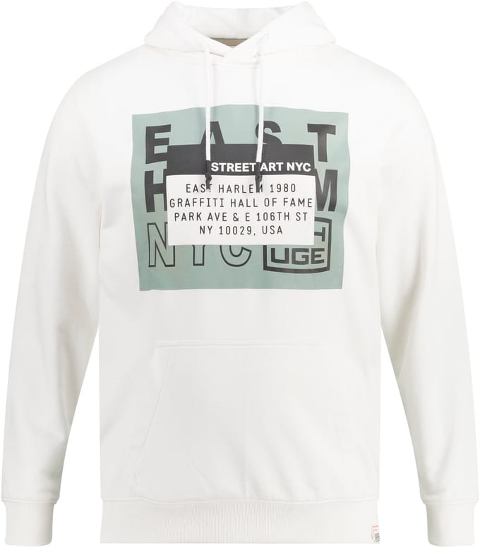 STHUGE - Heren - Hoodie capuchon XL print - Sneeuwwit - Maat 4XL